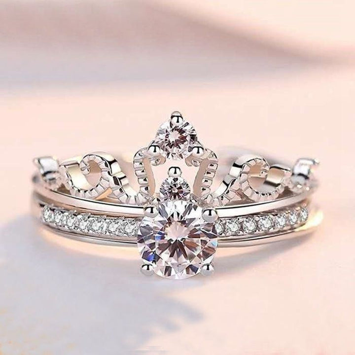 2-in-1 Detachable Crown Stacking Ring for Women
