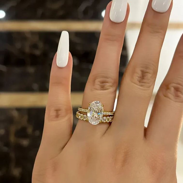 Luxury Micro-Paved Diamond Bridal Ring Set for Women