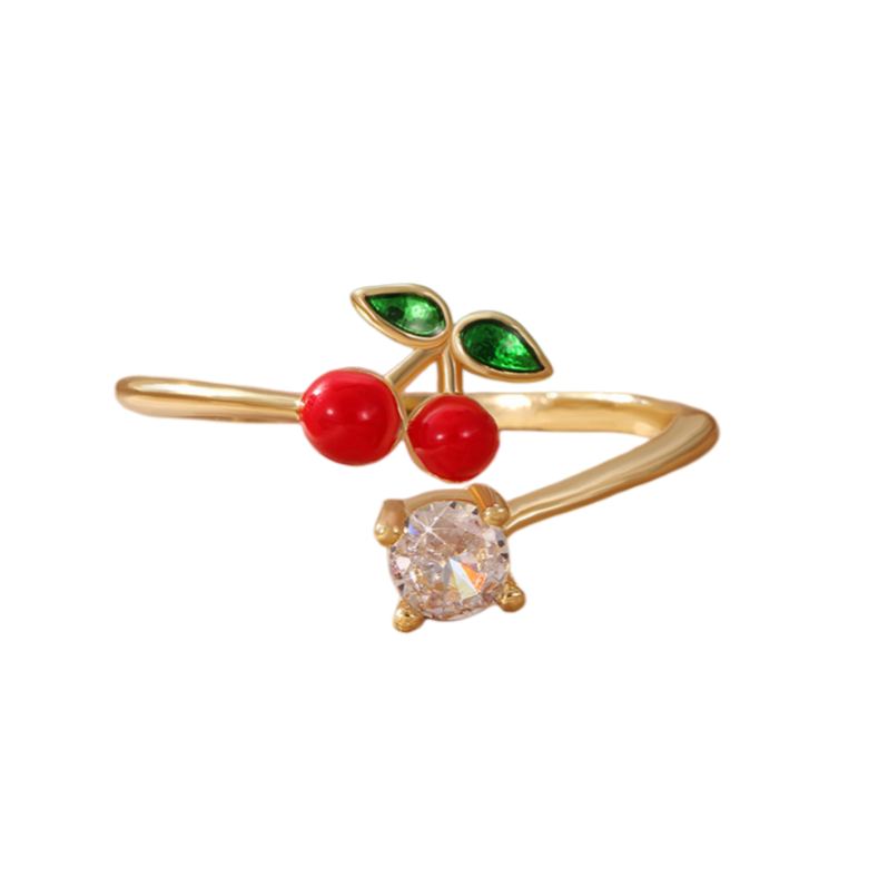 Gold Cherry Fruit Ring for Women