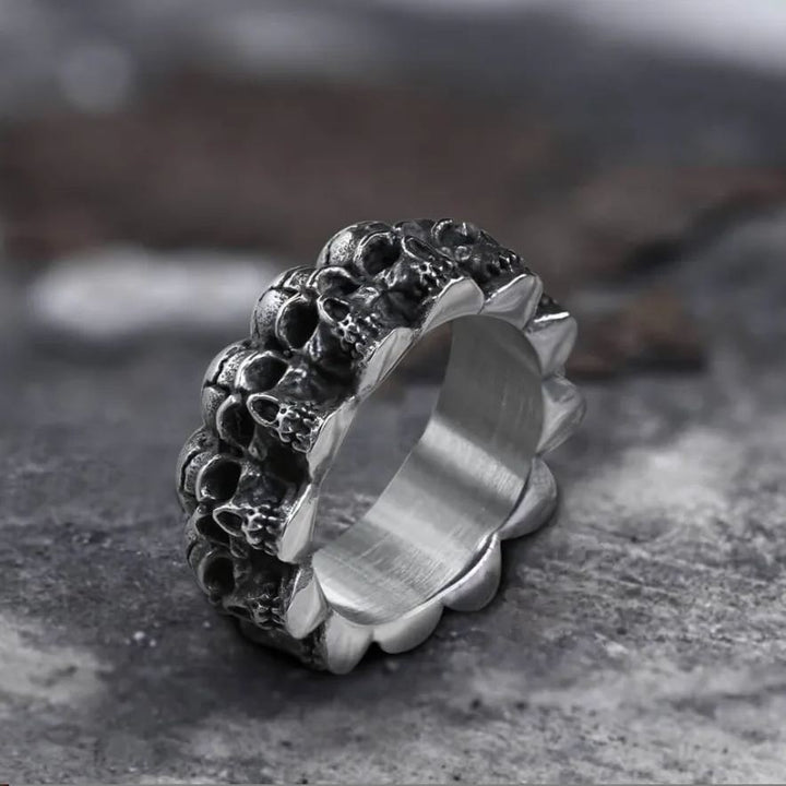 Vintage Men's Demon Skull Ring – Bold Gothic Style (Size 7–13)