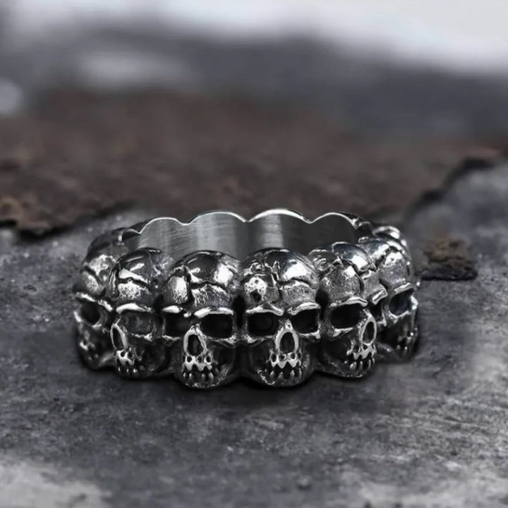 Vintage Men's Demon Skull Ring – Bold Gothic Style (Size 7–13)