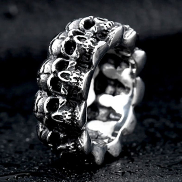 Vintage Men's Demon Skull Ring – Bold Gothic Style (Size 7–13)