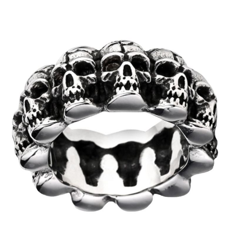Vintage Men's Demon Skull Ring – Bold Gothic Style (Size 7–13)