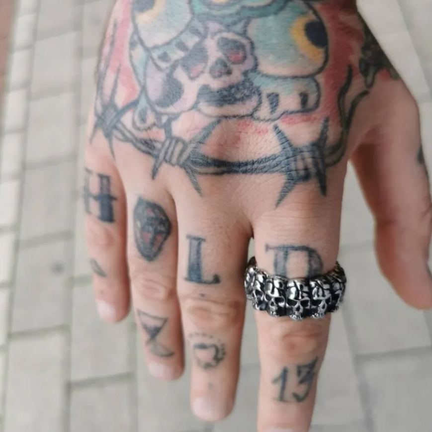 Vintage Men's Demon Skull Ring – Bold Gothic Style (Size 7–13)