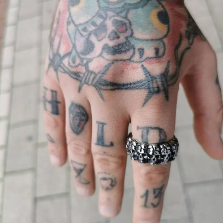 Vintage Men's Demon Skull Ring – Bold Gothic Style (Size 7–13)