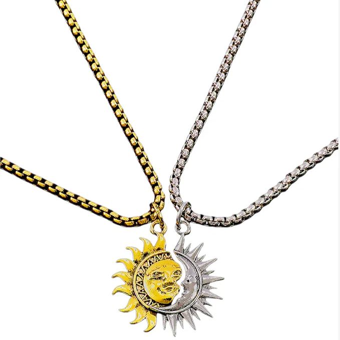 Sun & Moon Asymmetric Couples Jewelry Set – Necklace & Earrings