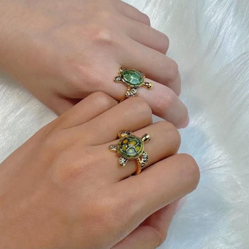 Lucky Turtle Adjustable Ring
