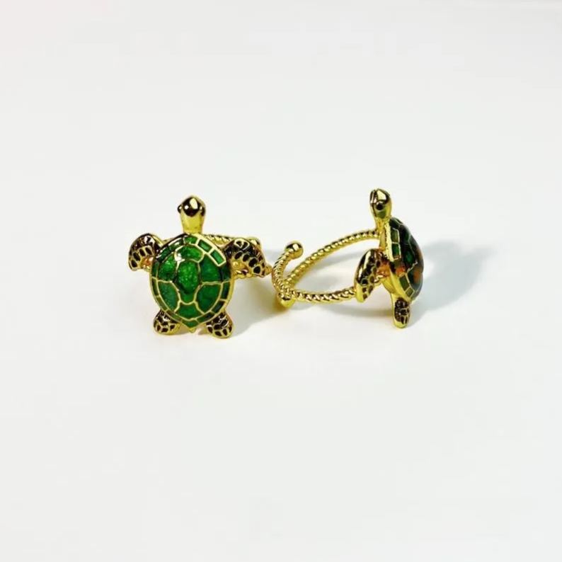 Lucky Turtle Adjustable Ring