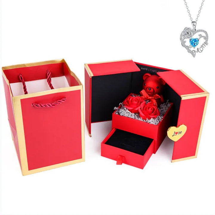 High-End Elegant Heart Rose Pendant Necklace - Women's Choker Love Jewelry