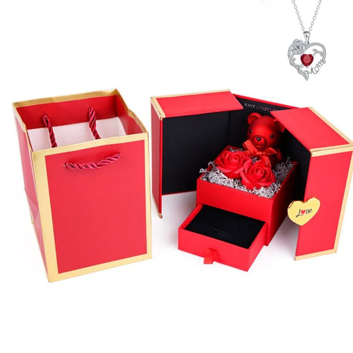 High-End Elegant Heart Rose Pendant Necklace - Women's Choker Love Jewelry