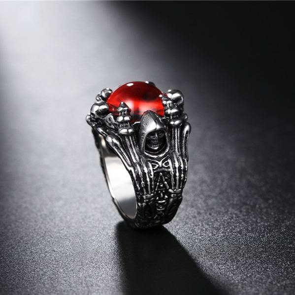 Evil Eye Gothic Punk Titanium Steel Ring (Dark Style Exaggerated Version)
