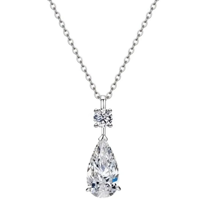 Teardrop Main Diamond Double-Layer Pendant Necklace (Light Luxury Elegant Style Series)