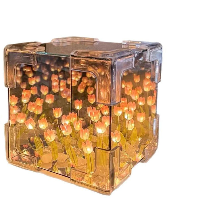 Handmade DIY Cube Tulip Field Night Light (3D Atmosphere Style Series)