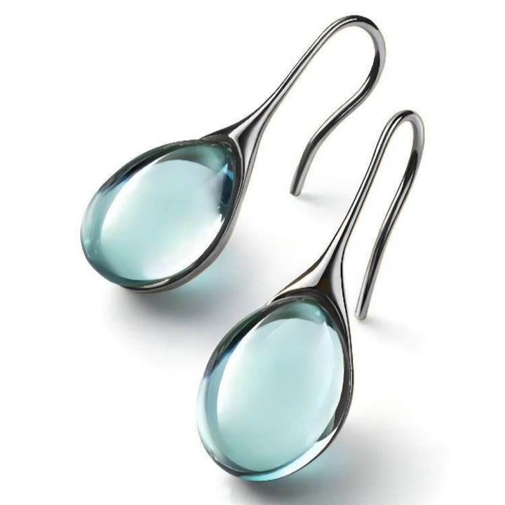 Glass Water Drop Hook Earrings (Women's Minimalist Luxury Style)