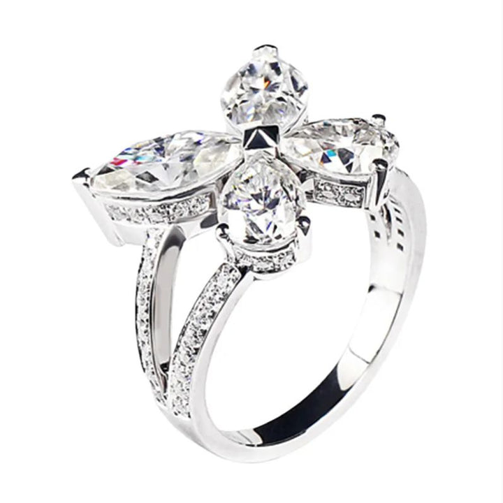 Teardrop Butterfly Diamond Ring for Women – Elegant Luxury Statement Ring