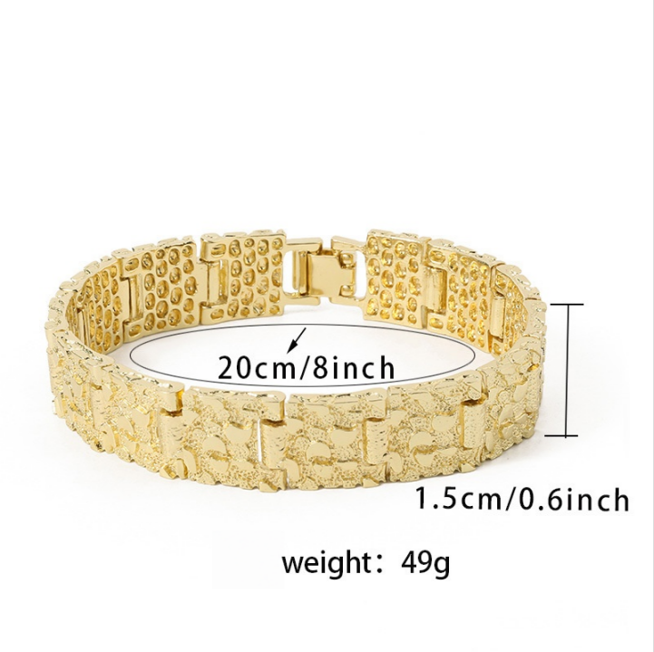 Hip-Hop Street Style Wide Chunky Men's Bracelet