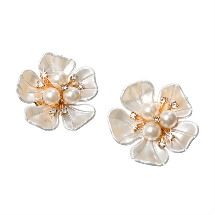 Shell Pearl Flower Shirt Button Covers — Turtle Cuff Clips & Fashion Accessories