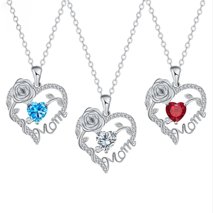 High-End Elegant Heart Rose Pendant Necklace - Women's Choker Love Jewelry