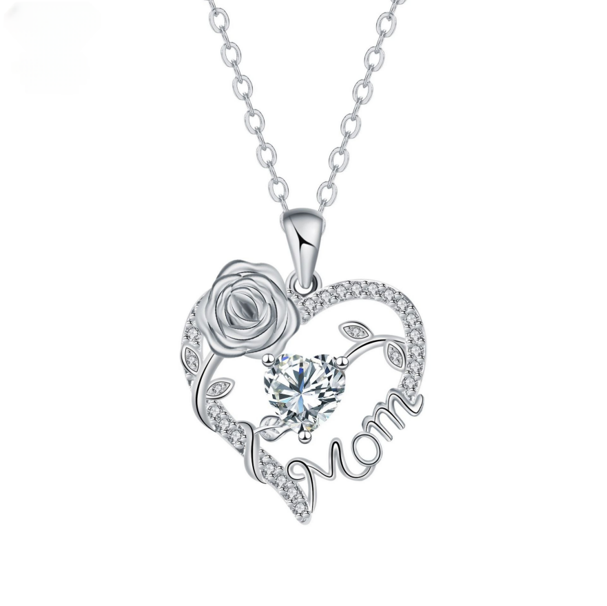 High-End Elegant Heart Rose Pendant Necklace - Women's Choker Love Jewelry