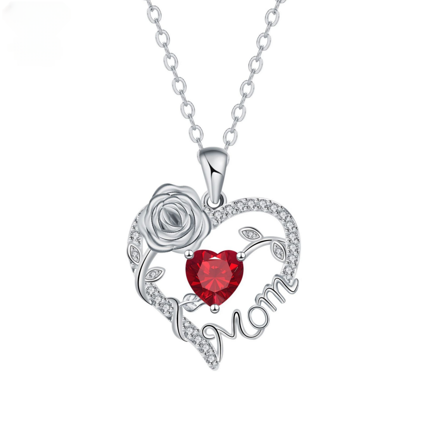 High-End Elegant Heart Rose Pendant Necklace - Women's Choker Love Jewelry