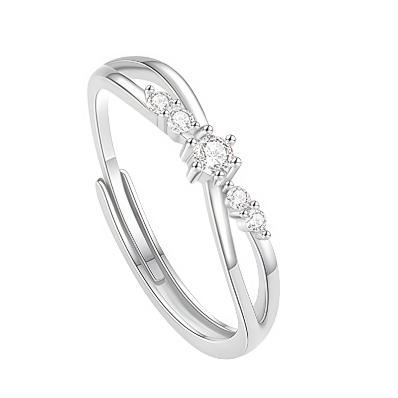 Minimalist Geometric Möbius Ring - Women's Hollow Interwoven Adjustable Couple Ring Set