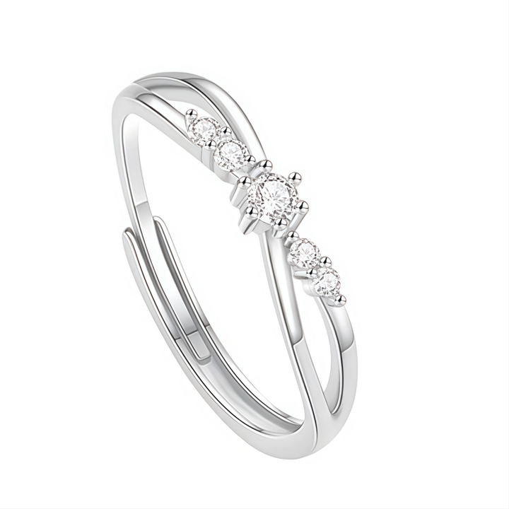 Minimalist Geometric Möbius Ring - Women's Hollow Interwoven Adjustable Couple Ring Set