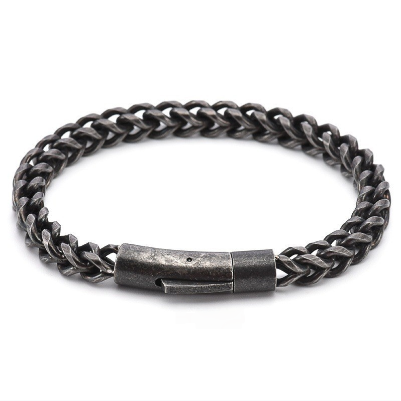 6mm Round-Polished Bold 18K Titanium Steel Bracelet (Multi-Color Men's Edgy Style)