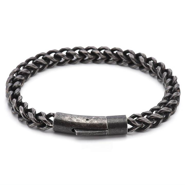 6mm Round-Polished Bold 18K Titanium Steel Bracelet (Multi-Color Men's Edgy Style)