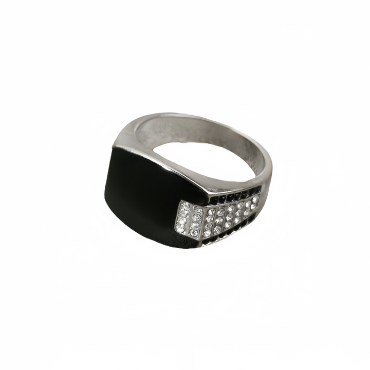 Wide-Face Oil-Dripping Hip-Hop Full-Diamond Men's Ring (Bold Personalized Style)