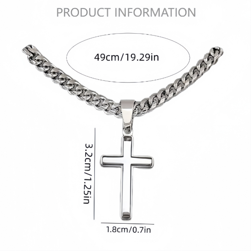 "To My Son" Cross Cuban Link Necklace (Motherly Love & Faith Memorial Style)