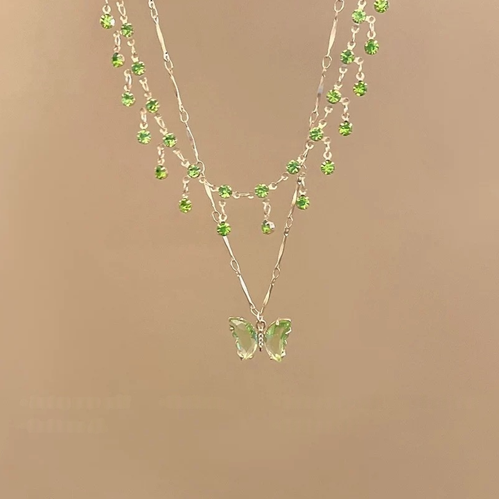 Ocean-Style Butterfly Multi-Layer Tassel Necklace (Dreamy Resort Style Series)