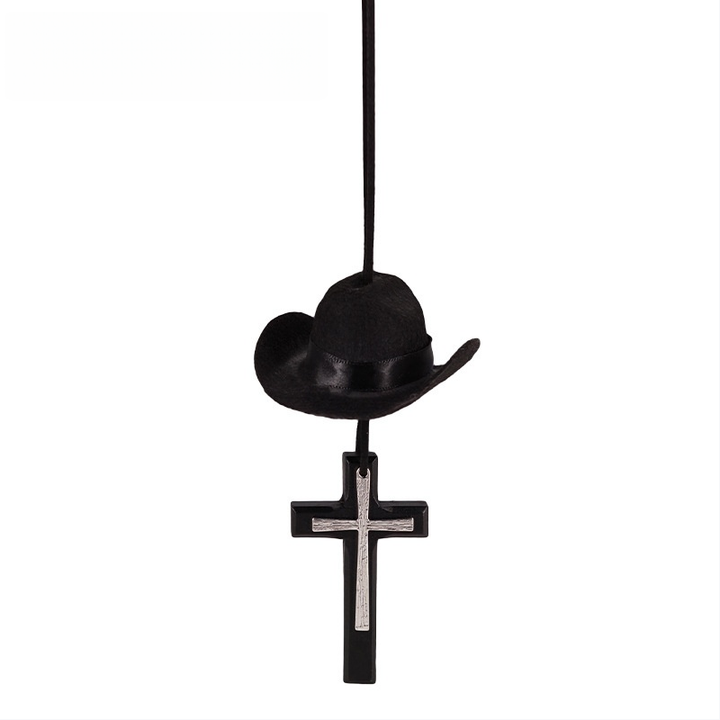 🤠 Cowboy Hat & Cross Car Charm | A Ride with Style & Faith 🚗✨