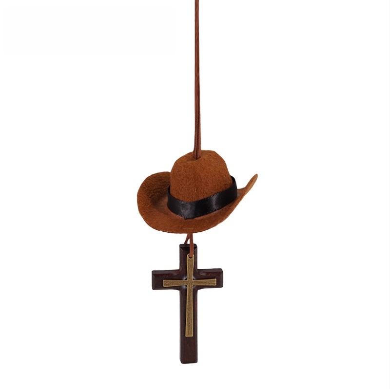 🤠 Cowboy Hat & Cross Car Charm | A Ride with Style & Faith 🚗✨