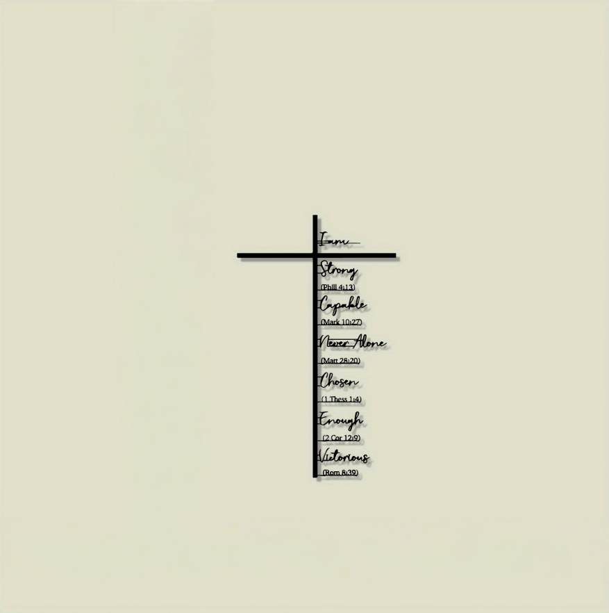 Jesus Crown of Thorns Cross Metal Wall Art (Minimalist Faith Art Style)