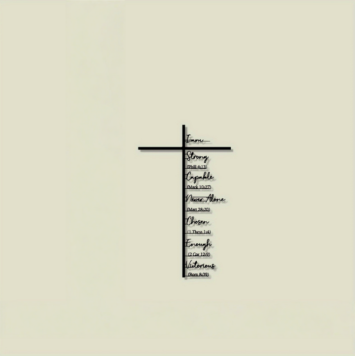 Jesus Crown of Thorns Cross Metal Wall Art (Minimalist Faith Art Style)