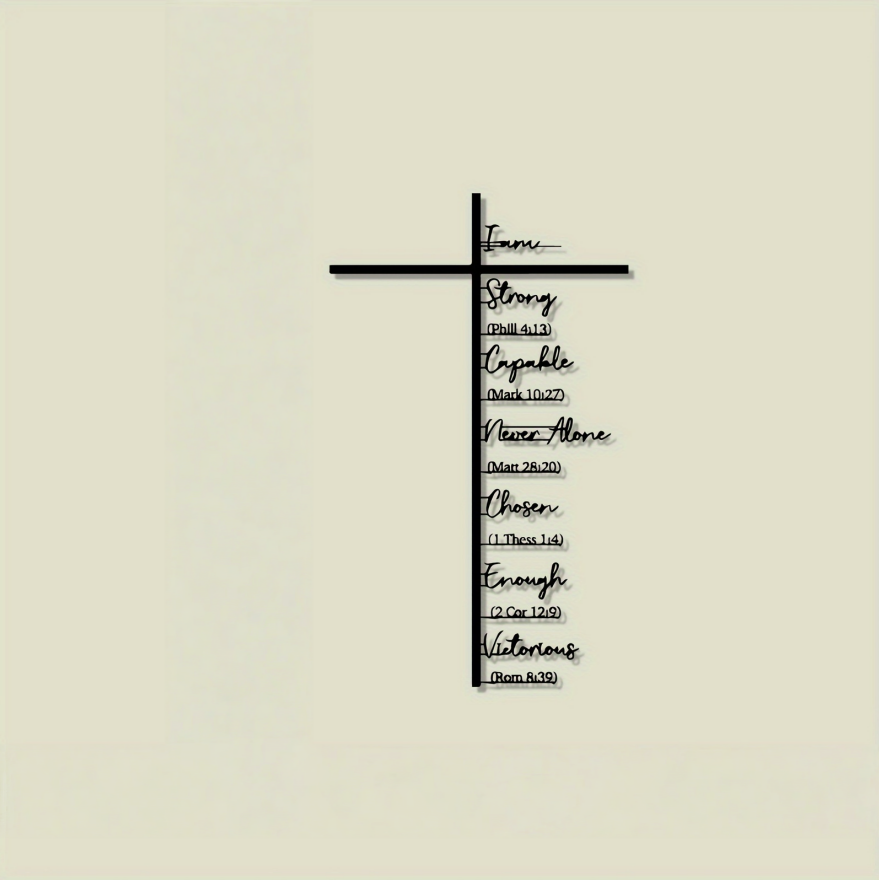Jesus Crown of Thorns Cross Metal Wall Art (Minimalist Faith Art Style)