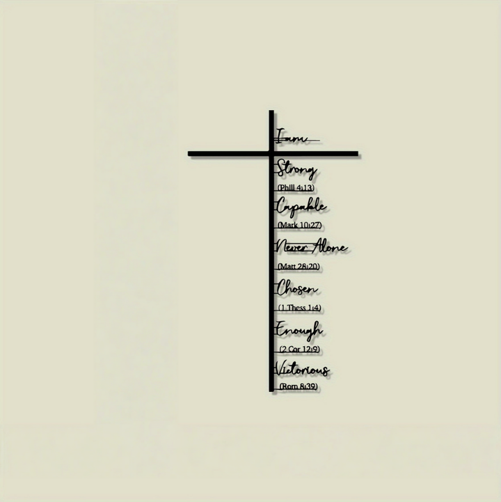Jesus Crown of Thorns Cross Metal Wall Art (Minimalist Faith Art Style)
