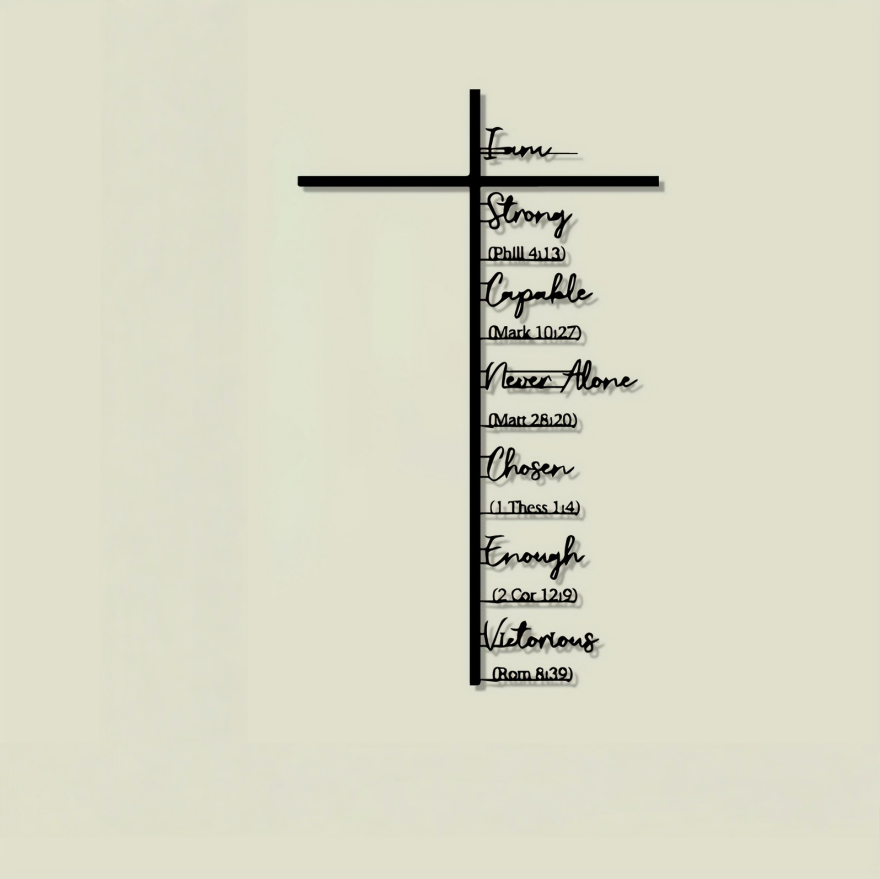 Jesus Crown of Thorns Cross Metal Wall Art (Minimalist Faith Art Style)