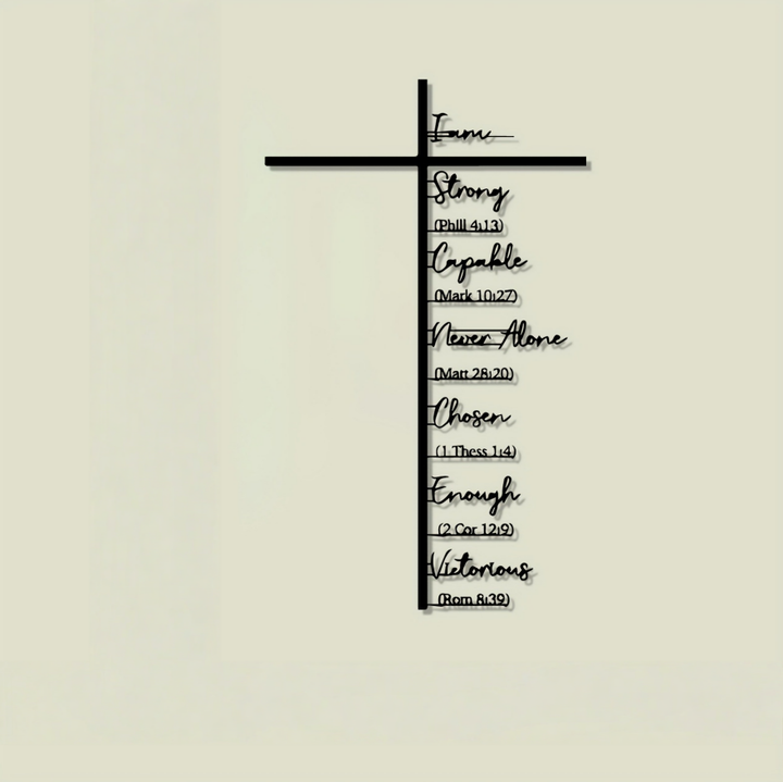 Jesus Crown of Thorns Cross Metal Wall Art (Minimalist Faith Art Style)