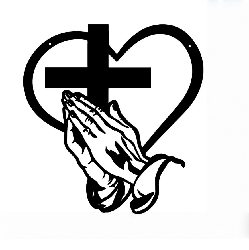 Jesus Crown of Thorns Cross Metal Wall Art (Minimalist Faith Art Style)