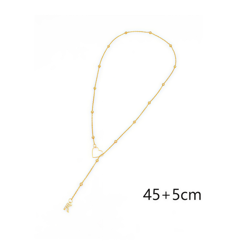 Heart Diamond Initial Letter Y-Chain Necklace for Women – Personalized Luxury Necklace