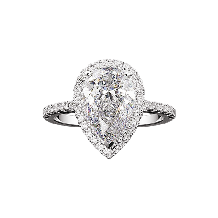 Pear Diamond Halo Ring (Women's Luxury Elegant Style)