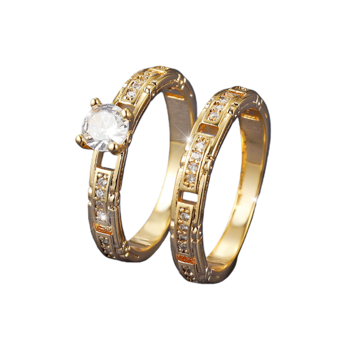 Geometric Segmented Double Layer Stackable Ring (Luxury Ritual Personalized Style)