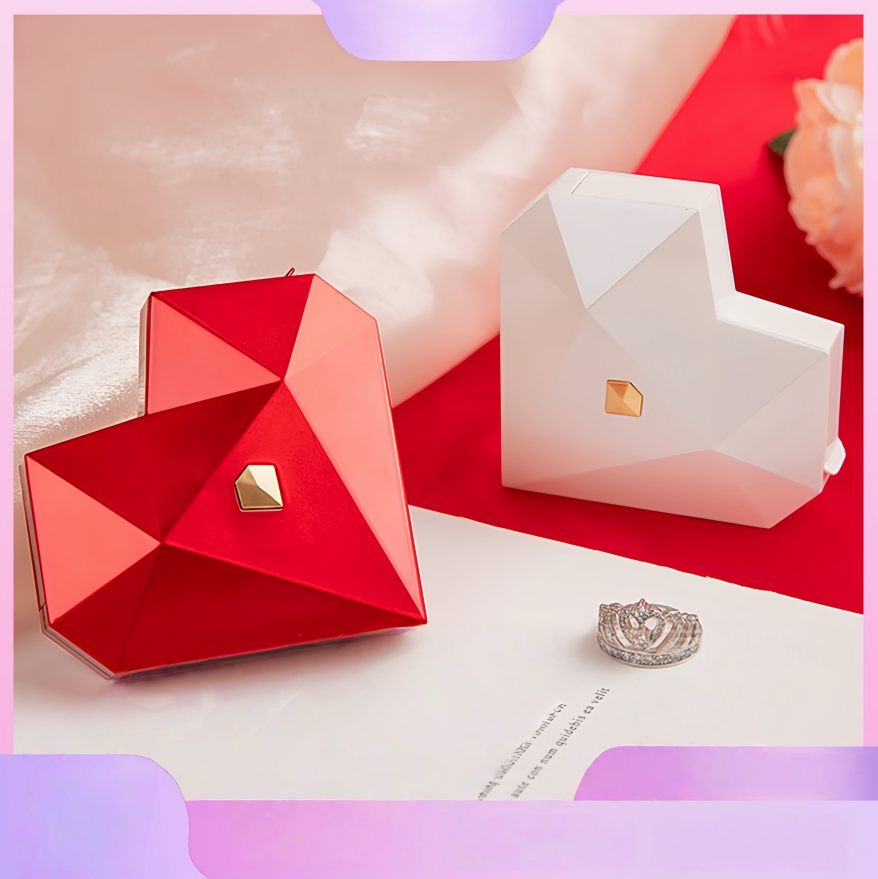 Geometric Heart Jewelry Box (Luxury Romantic Storage Style)
