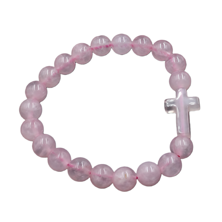 Natural Crystal Cross Energy Bracelet (Faith & Protection Fortune Style)