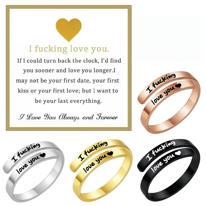 Double Layer Wrap Engraved Couple Ring (Personalized Confession Ring)