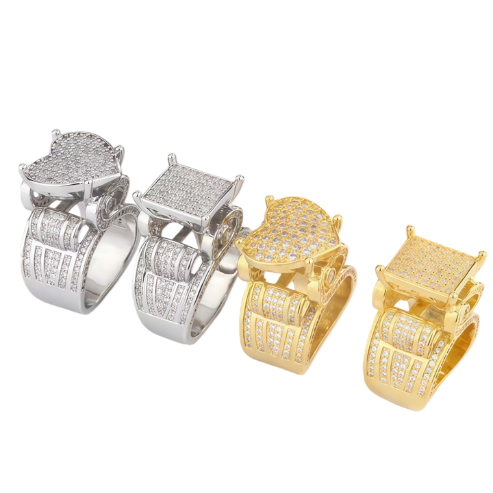 Pave Diamond Crown Ring (Hip-Hop Style Light Luxury Personalized Band)