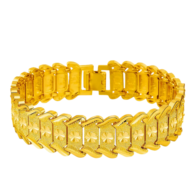 Watchband-Style Engraved Wide Bracelet (Light Luxury Business Personalized Bracelet)