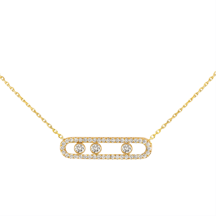 Pavé Geometric Link Clavicle Chain (Light Luxury Niche Versatile Daily Necklace)