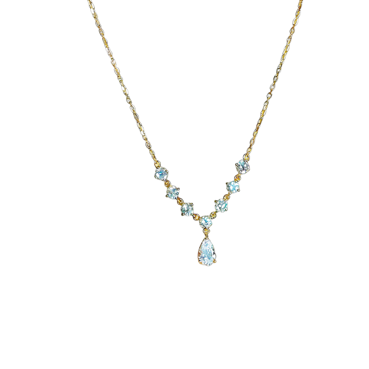 Seven-Star Teardrop Center Diamond Clavicle Chain (Light Luxury Niche Fresh Necklace)